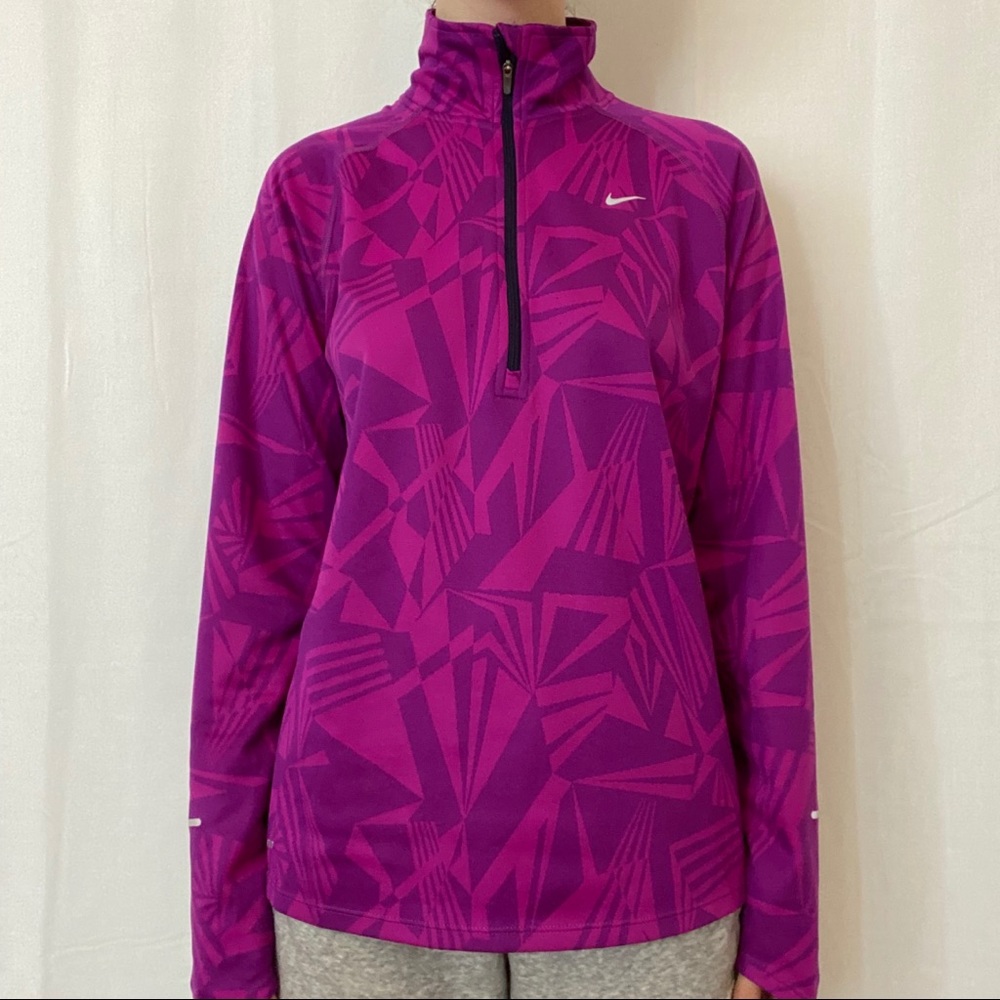 nike quarter zip purple geometric shirt